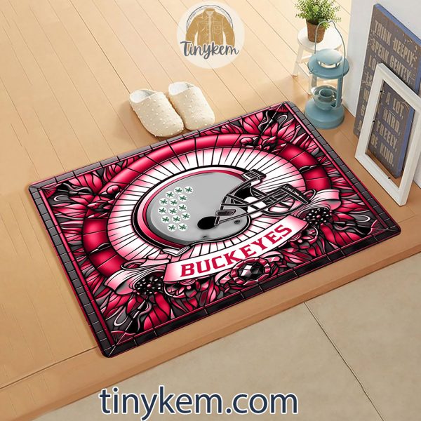 Ohio State Buckeyes Stained Glass Design Doormat