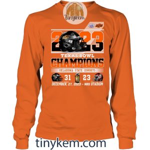 Oklahoma Cowboys Texas Bowl Champions 2023 Shirt Two Sides Printed 2B7 LHUcQ