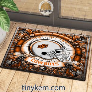 Oklahoma State Cowboys Stained Glass Design Doormat2B3 oVhsH