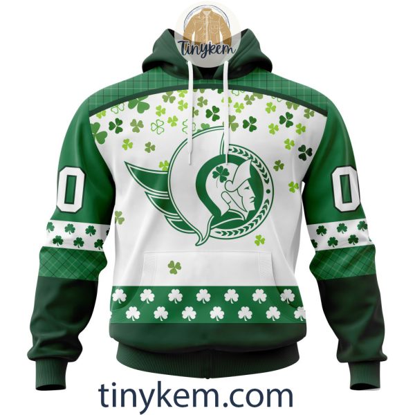 Ottawa Senators Hoodie, Tshirt With Personalized Design For St. Patrick Day