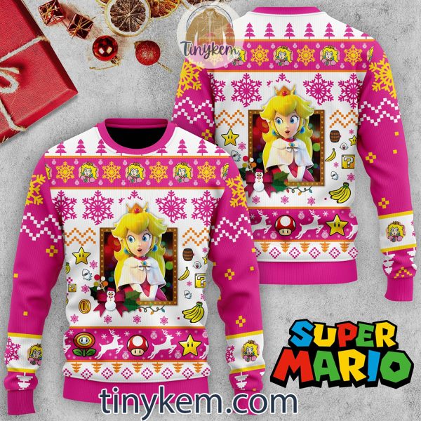 Peach Mario Ugly Christmas Sweater