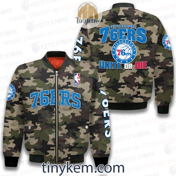 Philadelphia 76ers Military Camo Bomber Jacket