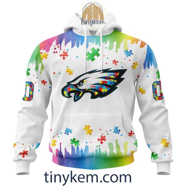 Philadelphia Eagles Autism Tshirt, Hoodie With Customized Design For Awareness Month