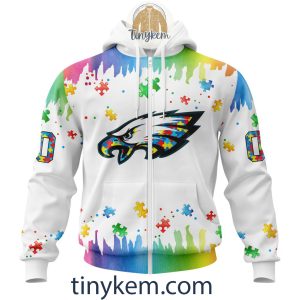 Philadelphia Eagles Autism Tshirt, Hoodie With Customized Design For Awareness Month