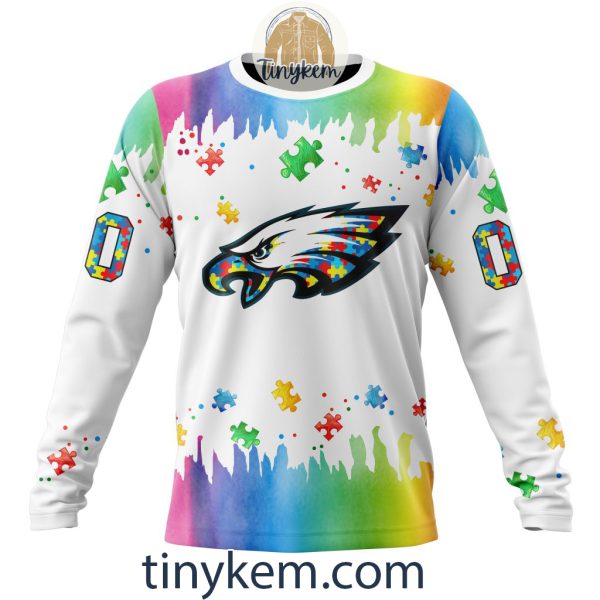 Philadelphia Eagles Autism Tshirt, Hoodie With Customized Design For Awareness Month