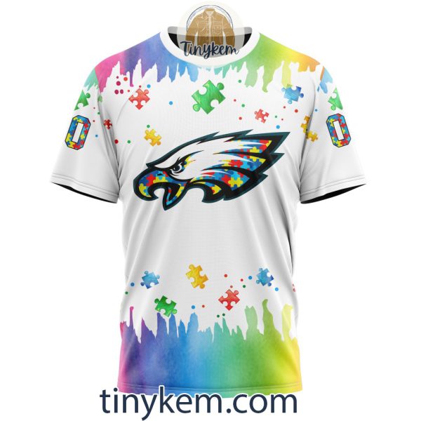 Philadelphia Eagles Autism Tshirt, Hoodie With Customized Design For Awareness Month