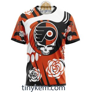 Philadelphia Flyers Customized Hoodie Tshirt With Gratefull Dead Skull Design2B6 ZRA6U