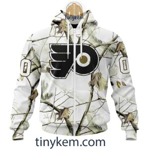 Philadelphia Flyers Customized Hoodie Tshirt With White Winter Hunting Camo Design2B2 NFCFK