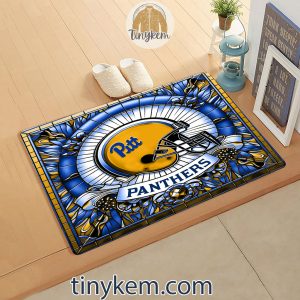Pittsburgh Panthers Stained Glass Design Doormat2B2 F6YKG