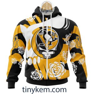 Pittsburgh Penguins Customized Hoodie Tshirt With Gratefull Dead Skull Design2B2 tx7c3