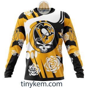 Pittsburgh Penguins Customized Hoodie Tshirt With Gratefull Dead Skull Design2B4 NZfNE