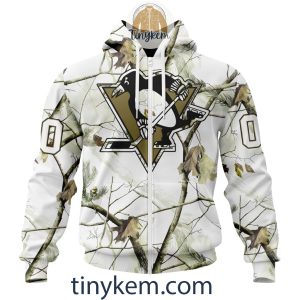 Pittsburgh Penguins Customized Hoodie Tshirt With White Winter Hunting Camo Design2B2 27daz