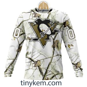 Pittsburgh Penguins Customized Hoodie Tshirt With White Winter Hunting Camo Design2B4 StmDE