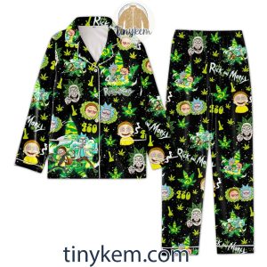 Rick And Morty Funny Weed Pajamas Set