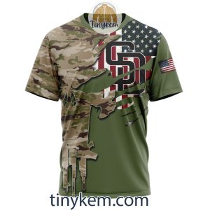 San Diego Padres Skull Camo Customized Hoodie Tshirt Gift For Veteran Day2B6 IowJm