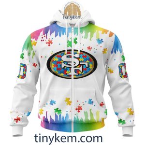 San Francisco 49ers Autism Tshirt, Hoodie With Customized Design For Awareness Month