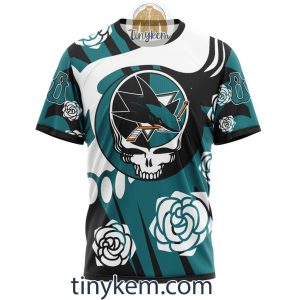 San Jose Sharks Customized Hoodie Tshirt With Gratefull Dead Skull Design2B6 VqOm3