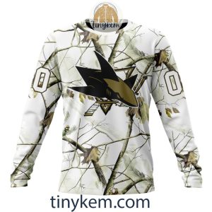 San Jose Sharks Customized Hoodie Tshirt With White Winter Hunting Camo Design2B4 gTuL1