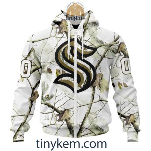Seattle Kraken Customized Hoodie Tshirt With White Winter Hunting Camo Design2B2 8v05V