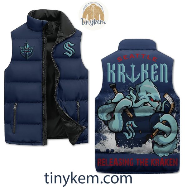 Seattle Kraken Puffer Sleeveless Jacket: Releasing The Kraken