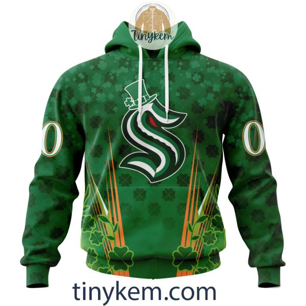 Seattle Kraken Shamrocks Customized Hoodie, Tshirt: Gift for St Patrick’s Day