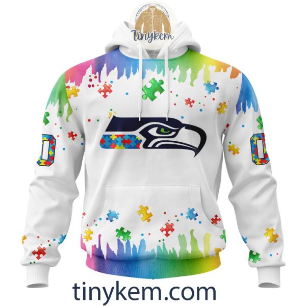 Seattle Seahawks Autism Tshirt, Hoodie With Customized Design For Awareness Month