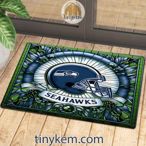 Seattle Seahawks Stained Glass Design Doormat2B3 jYPXe