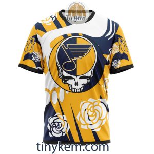 St Louis Blues Customized Hoodie Tshirt With Gratefull Dead Skull Design2B6 EyALi
