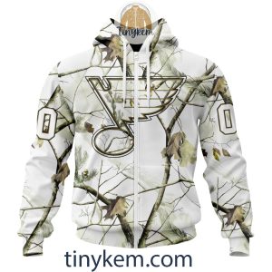 St Louis Blues Customized Hoodie Tshirt With White Winter Hunting Camo Design2B2 jW5R0