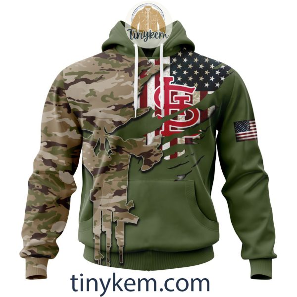 St. Louis Cardinals Skull Camo Customized Hoodie, Tshirt Gift For Veteran Day