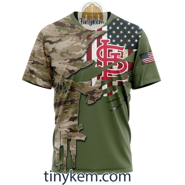 St. Louis Cardinals Skull Camo Customized Hoodie, Tshirt Gift For Veteran Day