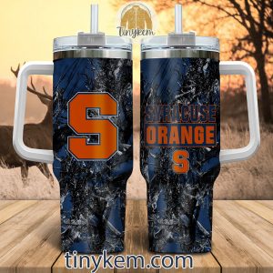 Syracuse Orange Customized 40oz Tumbler With Glitter Printed Style