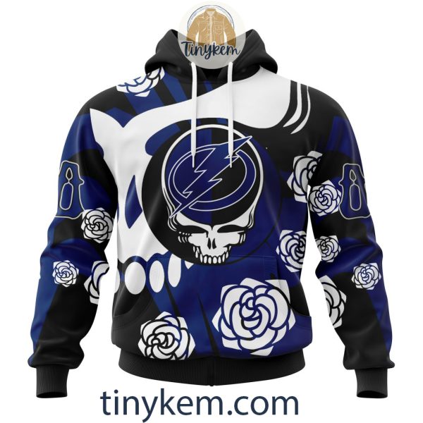 Tampa Bay Lightning Customized Hoodie, Tshirt With Gratefull Dead Skull Design