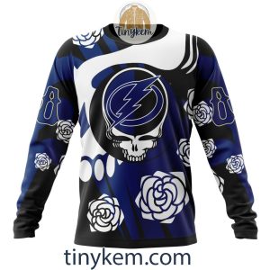 Tampa Bay Lightning Customized Hoodie Tshirt With Gratefull Dead Skull Design2B4 HSDd5