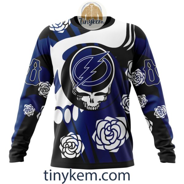 Tampa Bay Lightning Customized Hoodie, Tshirt With Gratefull Dead Skull Design