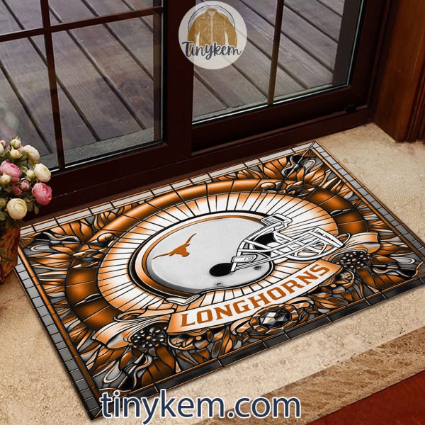 Texas Longhorns Stained Glass Design Doormat