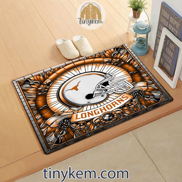 Texas Longhorns Stained Glass Design Doormat