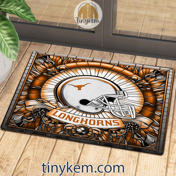 Texas Longhorns Stained Glass Design Doormat