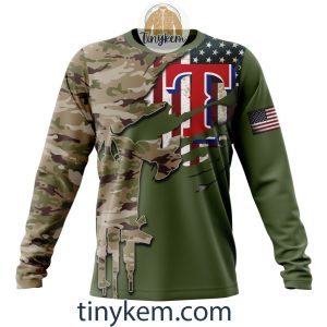 Texas Rangers Skull Camo Customized Hoodie Tshirt Gift For Veteran Day2B4 oi6TE