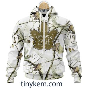 Toronto Maple Leafs Customized Hoodie, Tshirt With White Winter Hunting Camo Design