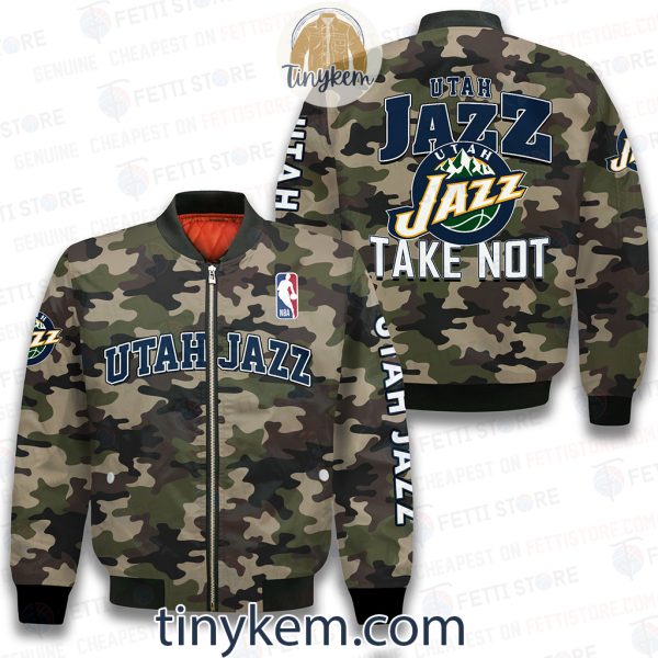 Utah Jazz Military Camo Bomber Jacket
