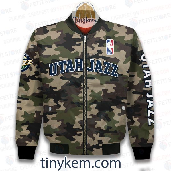 Utah Jazz Military Camo Bomber Jacket