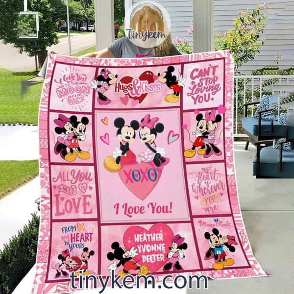 Valentine Mickey And Minnie Fleece Blanket