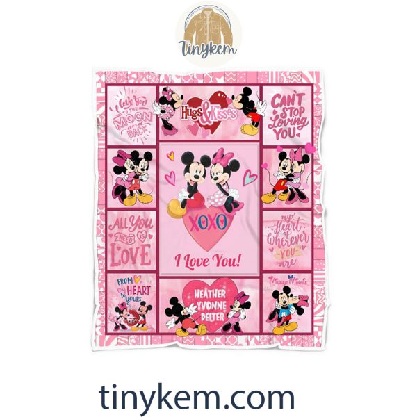 Valentine Mickey And Minnie Fleece Blanket