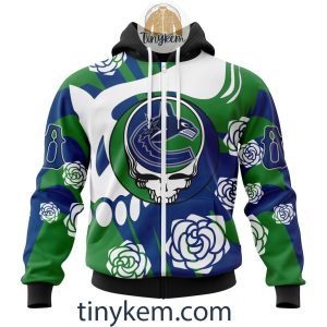 Vancouver Canucks Customized Hoodie Tshirt With Gratefull Dead Skull Design2B2 8MWxd