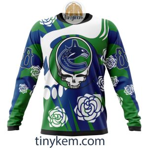 Vancouver Canucks Customized Hoodie Tshirt With Gratefull Dead Skull Design2B4 D4gk6