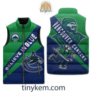 Vancouver Canucks Puffer Sleeveless Jacket: Believe In Blue