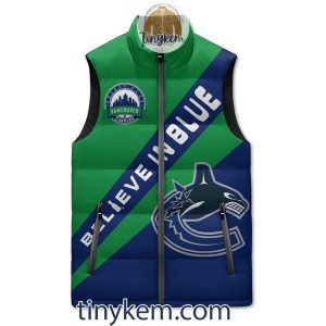 Vancouver Canucks Puffer Sleeveless Jacket Believe In Blue2B4 J3SFn