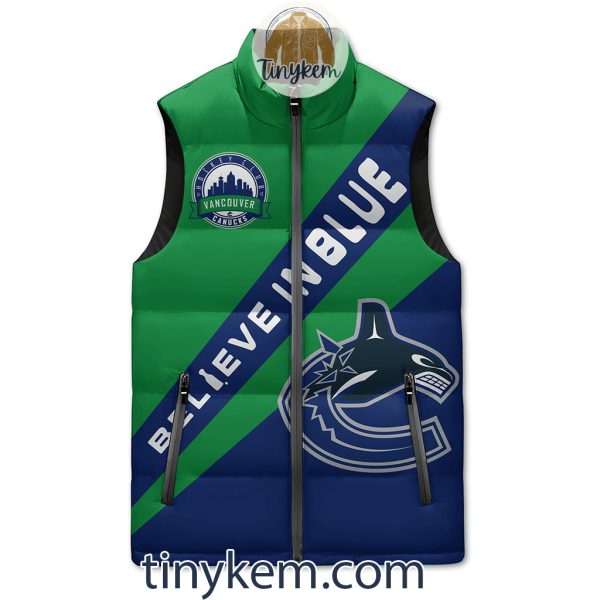 Vancouver Canucks Puffer Sleeveless Jacket: Believe In Blue