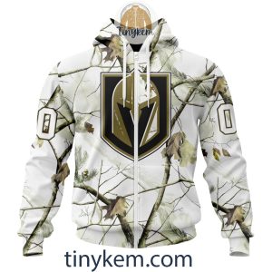Vegas Golden Knights Customized Hoodie Tshirt With White Winter Hunting Camo Design2B2 VzXaj